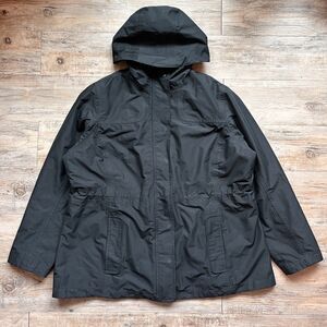 L.L. Bean Rain Jacket Womens Plus Size 1X Black H2OFF Mesh Lined Waterproof Wind